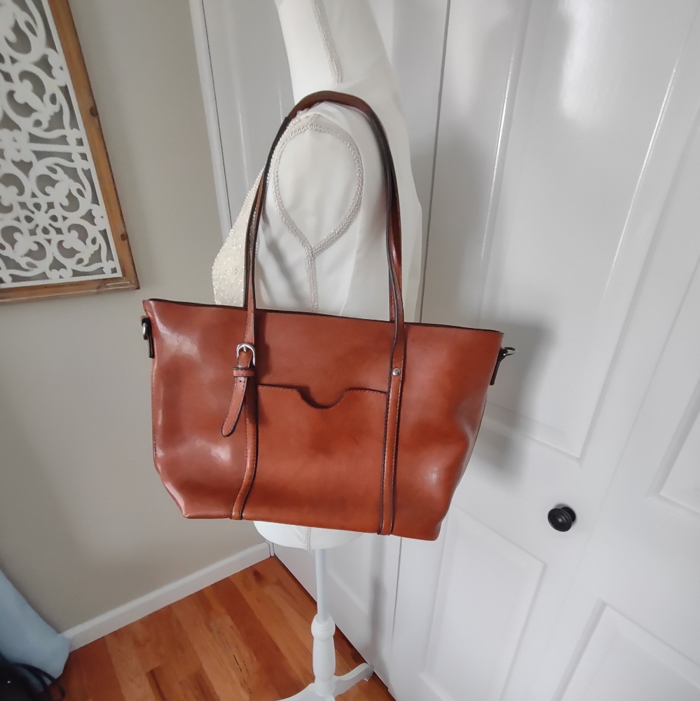 Brown Leather Tote Bag